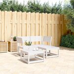 vidaXL Salon de jardin 3 Pièces blanc bois de pin massif