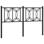 vidaXL Tête de lit métal noir 135 cm
