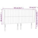 vidaXL Tête de lit avec oreilles Crème 163x23x118/128 cm Tissu