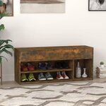 vidaXL Banc à chaussures Chêne fumé 105x30x45 cm Bois d'ingénierie