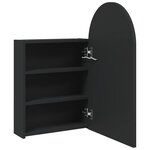 vidaXL Armoire de bain à miroir avec LED arquée noir 42x13x70 cm