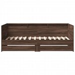 vidaXL Lit de jour avec tiroirs sans matelas chêne marron 90x200 cm