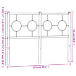 vidaXL Tête de lit métal noir 120 cm