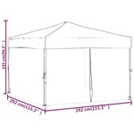 vidaXL Tente de réception pliable avec parois Noir 3x3 m