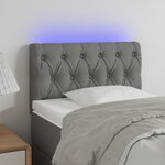 vidaXL Tête de lit à LED Gris clair 80x7x78/88 cm Tissu