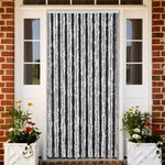 vidaXL Rideau anti-mouches gris et noir 100x230 cm chenille