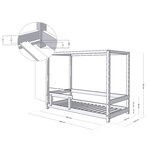 Lit cabane enfant BUNKY 120 x 200 verni