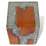 vidaXL Tabouret Bois de teck massif et résine