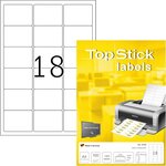 Boite de 1800 Etiquettes universelles  63 5 x 46 6 mm  blanc TOP STICK