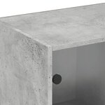 vidaXL Bibliothèque avec portes gris béton 204x37x75 cm