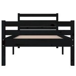 vidaXL Cadre de lit Noir Bois massif 100x200 cm
