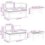 Bancs de jardin vidaXL 4 pièces avec coussins en bois d'acacia massif