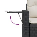 vidaXL Canapé de jardin avec coussins 2 places noir résine tressée