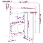 vidaXL Buffet avec lumières LED chêne sonoma 80x35x75 cm