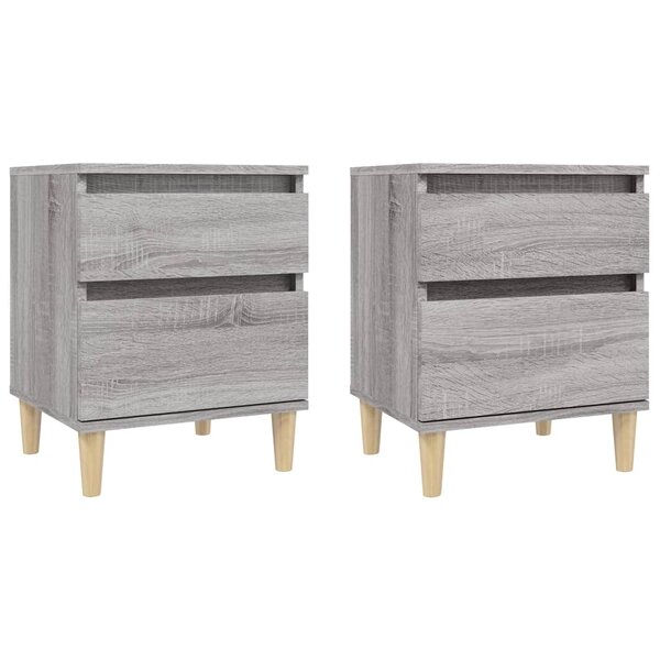 vidaXL Tables de chevet 2 Pièces Sonoma gris 40x35x50 cm