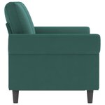 vidaXL Canapé à 2 places Vert foncé 120 cm Velours