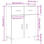 vidaXL Buffet blanc 69 5x34x90 cm bois d'ingénierie