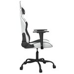 vidaXL Chaise de jeu de massage Blanc et noir Similicuir