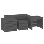 vidaXL Ensemble de boîtes de jardin 4 Pièces gris bois de pin massif