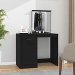 vidaXL Coiffeuse avec miroir noir 90x50x132 5 cm bois d'ingénierie