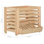 vidaXL Boîte à pommes de terre 60x40x50 cm Bois de pin solide