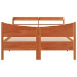 vidaXL Cadre de lit avec tête de lit cire marron 140x190cm bois de pin