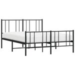 vidaXL Cadre de lit métal sans matelas avec pied de lit noir 140x200cm