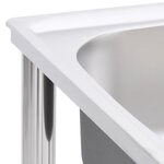 vidaXL Évier de camping Seul lavabo Acier inoxydable