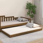 vidaXL Cadre de lit Marron miel 100x200 cm Bois de pin massif