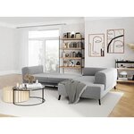 Canapé d'angle droit convertible IMPERIA 5 places - gris clair - 2 coffres de rangement - 304 x 212 x 86 cm