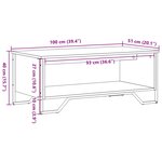 vidaXL Table basse noir 100x51x40 cm bois d'ingénierie
