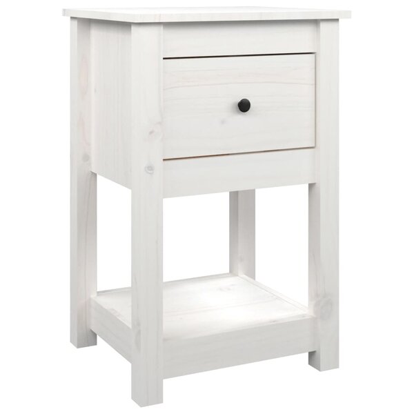 vidaXL Table de chevet Blanc 40x35x61 5 cm Bois de pin massif
