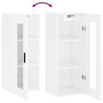 vidaXL Armoire murale blanc brillant 34 5x34x90 cm
