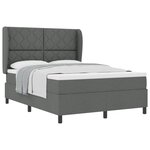 Lit Box Spring vidaXL avec Matelas - Gris Foncé  140x190 cm  Tissu