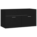 vidaXL Ensemble de meubles de salle de bain Noir Aggloméré
