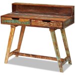 Bureau table meuble travail informatique bois de récupération massif 0502144