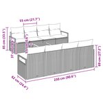 vidaXL Ensemble de Canapé de Jardin 9 Pièces avec Coussins Gris Rattan Poly Acacia
