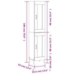 vidaXL Buffet haut Blanc 34 5x34x180 cm Bois d'ingénierie