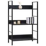 vidaXL Bibliothèque à 3 niveaux noir 60x27 6x90 5 cm bois d'ingénierie