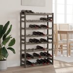 vidaXL Casier à bouteilles pour 56 bouteilles gris bois pin solide