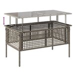 vidaXL Salon de jardin avec coussins 4 Pièces gris clair poly rotin verre