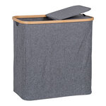 Panier à linge en bambou gris foncé 54 x 33 x 54 cm