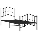 vidaXL Cadre de lit métal sans matelas avec pied de lit noir 90x200 cm