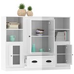 vidaXL Buffets 3 Pièces blanc brillant bois d'ingénierie