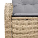 vidaXL Canapé de Jardin 2 Places avec Rangement et Coussins Beige Poly Rattan
