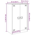 vidaXL Buffet blanc 67x39x107 cm acier
