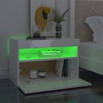 vidaXL Meubles TV avec lumières LED 2 Pièces blanc brillant 60x35x40 cm