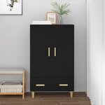 vidaXL Buffet haut noir 70x31x115 cm bois d'ingénierie