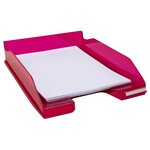 Corbeille À Courrier Combo Midi Transparent - Framboise Brillant - X 6 - Exacompta