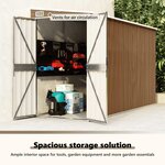 vidaXL Abri de jardin mural Marron 118x288x178 cm Acier galvanisé